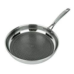 MasterPan MP101 3-PLY Stainless Steel ILAG Premium Non-Stick Scratch Resistant Fry Pan, 11″