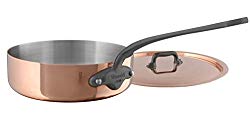 Mauviel M’Heritage M150C 6451.29 Copper Saute Pan with Lid. 28cm/11 5.2L/5.5 quart with Cast Stainless Steel Iron Eletroplated Handle