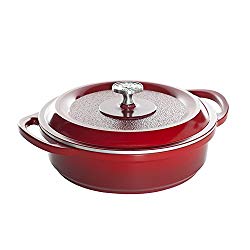 Nordic Ware Pro Cast Traditions Braiser Pan, 10-Inch, Cranberry,