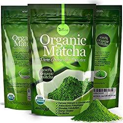 Organic Matcha Green Tea Powder – 100% Pure Matcha (No Sugar Added – Unsweetened Pure Green Tea – No Coloring Added Like Others) (CULINARY)