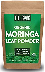 Organic Moringa Leaf Powder – 16oz Resealable Bag (1lb) – 100% Raw From India – by Feel Good Organics