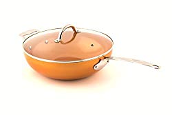 Original Copper Pan 12″ Non-Stick Wok with Lid