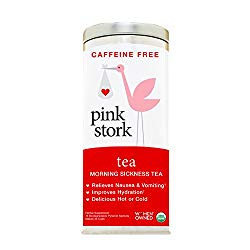 Pink Stork Morning Sickness Tea: Ginger-Peach, USDA Organic Loose Leaf Herbs in Biodegradable Sachets, Morning Sickness, Nausea, Cramps, Indigestion Relief -30 cups, Caffeine-Free