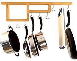 Pot Rack: Easy to Reach Ceiling Mount Solid-Wood Pan Hanger by HomeHarmony