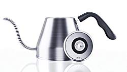 Pour Over Gooseneck Coffee Kettle 1.2L — Thermometer, Stainless Steel Drip Built In Temperature Gauge