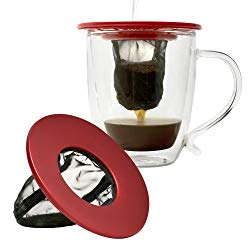 Primula Single Serve Coffee Brew Buddy – Nearly Universal Fit – Ideal for Travel, Reusable Fine Mesh Filter, Red