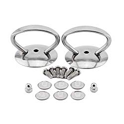 PZRT 2-Pack Universal Pot Lid Cover Knob Handle,Stainless Steel Replacement Cookware Pot Lid Handgrip Knob with Three Length Mounting Screws and Silicone Washer