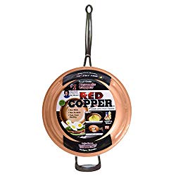 Red Copper 12 inch Pan by BulbHead Ceramic Copper Infused Non-Stick Fry Pan Skillet Scratch Resistant Without PFOA and PTFE Heat Resistant From Stove To Oven Up To 500 Degrees