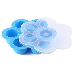 Silicone Egg Bites Molds for Instant Pot Accessories – Fits Instant Pot 5,6,8 qt Pressure Cooker, Reusable Storage Container, Baby Food Container and Freezer Tray with Lid (Blue)