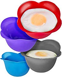 Silicone Egg Poaching Cups – Poaches Eggs To Perfection Without the Stress or Mess – Set of 4 Nonstick Pods for Easy Release and Cleaning – BPA Free, Microwave, Stove Top and Dishwasher Safe
