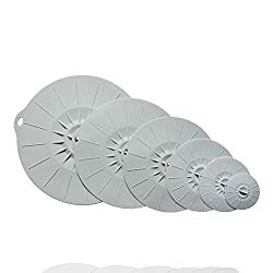 Silicone Suction Lids Airtight Seal Set, Easy to Apply and Remove Food Covers – Microwave/Oven Safe, Easy Food Storage, Splatter Protection, 6 sizes (4″ 6″ 8″ 10″ 12″ 14″) for Cups, Bowls, Pans, Pots