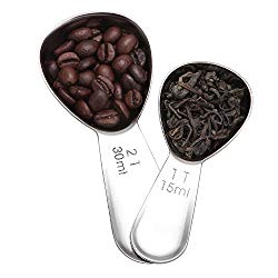 Stainless Steel Coffee Measuring Scoops Set,1 tablespoon & 2 tablespoon set (Stainless Steel)