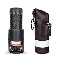 STARESSO Portable Coffee Maker, Upgrade Version Manual Espresso Machine, 20 Bar Pressure for Capsule and Ground Coffee, Reddot Award Winner FDA Approved, Perfect for Travel Camping Kitchen Office