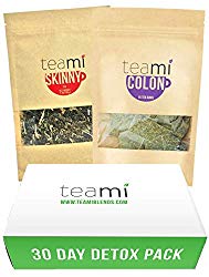 TEAMI 30-DAY DETOX PACK: Teatox Kit with Skinny Loose Leaf Herbal Tea for Weight Loss and Colon Cleanse Tea Bags to Increase Energy, Burn Fat and Reduce Bloating – Natural, Non GMO Ingredients