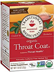 Traditional Medicinals Organic Throat Coat Seasonal Tea, 16 Tea Bags (Pack of 6)