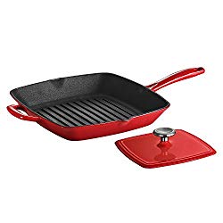 Tramontina Enameled Cast Iron Grill Pan with Press, 11-Inch, Gradated Cobalt