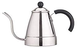 Zell Stainless Steel Tea Coffee Kettle, Gooseneck Thin Spout for Pour Over Coffee, Works on Gas, Electric, Induction Stovetop for Fast Water heating | 47 oz (1400 ml)