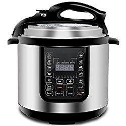 ZENY 6 Qt 14-in-1 Multi- Use Programmable Pressure Cooker Stainless Steel Electric Pressure Cooker 1000W w/LED Display Screen, Rice Cooker, Sauté, Steamer, Slow Cooker, Yogurt Maker & Food Warmer