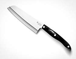 CUTCO Model 1766 Santoku Knife………. 7.0″ High Carbon Stainless Straight Edge blade………….5.6″ Classic Brown handle (Sometimes called “Black”)………………..In factory-sealed plastic bag.