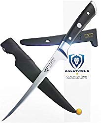 DALSTRONG Filet Knife – 7″ Flexible – Gladiator Series – German HC Steel – w/Two Sheaths