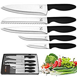 Knife Set – Imarku 5-Piece Kitchen Knife Set with 8″ Chef’s Knife, 8″ Bread Knife, 8″ Carving Knife,5″ Utility Knife, 3.5″ Paring Knife,Stainless Steel Kitchen Knives Set