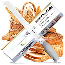 ORBLUE Serrated Bread Knife, Ultra-Sharp Stainless Steel Bread Cutter