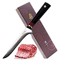 TUO Cutlery Ring D Series Japanese Damascus Boning Fillet 6 inch kitchen knife – Premium AUS-10 High Carbon Damascus Stainless Steel
