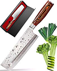 Vegetable Knife – Japanese Chef Knife – Usuba – Sharp Knife – Nakiri Knife – Kitchen Knife – Stainless Steel High Carbon Pro Chef Knife – 7Inch Dicing Mincing Veg Knife – Best Gift in Stylish Gift Box