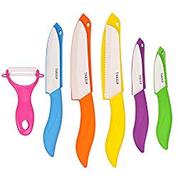 Ceramic Knife Set, 6 Piece Kitchen Knife Set with Sheath Covers and Peeler Set – kitchen Chef Chef’s Paring Bread Set