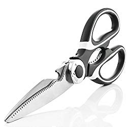 Gerior Premium Kitchen Shears Stainless-Steel Multi-Purpose Heavy-Duty Dishwasher Safe Utility Scissors for Cutting Chicken, Poultry, Seafood, Meat, Vegetables, Herbs, Food – Sharp Blades – Black