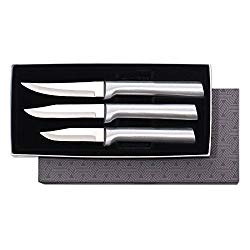 Rada Cutlery Paring Knife Set – 3 Knives with Stainless Steel Blades And Brushed Aluminum Handles Made in the USA