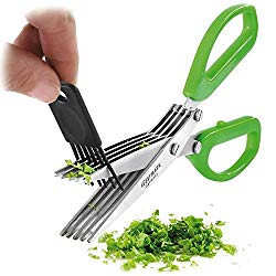 Westmark Germany Stainless Steel 5-Blade Herb Scissors with Cleaning Comb (Green)