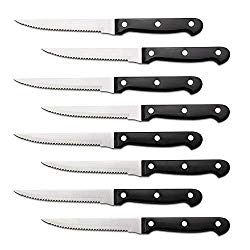 8 Triple Rivet 4.5″ Steak Knife Set, Black