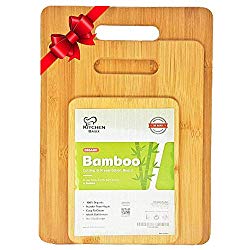 Bamboo Cutting Board 3 Piece Set, Made From Premium 100% Organic And Safe Antibacterial Wood, Newest Non-Stick Design, FDA Approved And BPA Free Kitchen Chopper Reversible Stand. Kitchen Basix