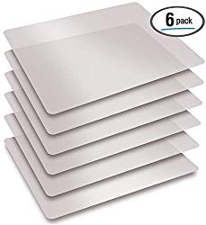 Extra Thick Flexible Frosted Clear Plastic Cutting Mats, Set of 6, by Better Kitchen Products