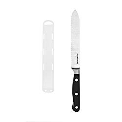 Farberware Triple Rivet Forged Serrated Utility Knife with Blade Cover, 5.5-Inch