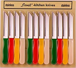 Fixwell 12-Piece Stainless Steel Knives Set, Multicolor
