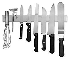 Modern Innovations 16 Inch Stainless Steel Magnetic Knife Bar with Multipurpose Use as Knife Holder, Knife Rack, Knife Strip, Kitchen Utensil Holder, Tool Holder, Art Supply Organizer & Home Organizer