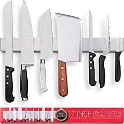 Premium 17 Inch Stainless Steel Magnetic Knife Holder – Professional Magnetic Knife Strip – Space-Saving Knife Rack/Knife Bar With Powerful Magnetic Pull Force (Upgraded Version)