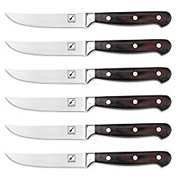 Steak Knives,Imarku 6-Piece Steak Knife Set,Premium Serrated Stainless Steel & Wooden Handle Steak Knives set
