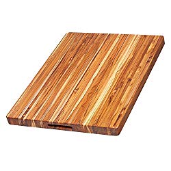 Teak Cutting Board – Rectangle Carving Board With Hand Grip (24 x 18 x 1.5 in.) – By Teakhaus