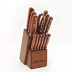 The Pioneer Woman 14 piece Cowboy Rustic Rosewood Cutlery Set with Storage Block