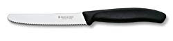 Victorinox 6.7833 Swiss Classic 4-1/2-Inch Utility Knife with Round Tip, Black Handle, 4-Inch