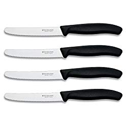 Victorinox Swiss Classic 4-Piece Steak Knife Set, 4-1/2-Inch Serrated Blades with Round Tip