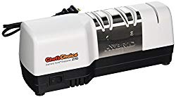 Chef’sChoice 270 Hybrid Diamond Hone Knife Sharpener Combines Electric and Manual Sharpening for Straight and Serrated 20-Degree Knives Made in USA, 3-Stage, White