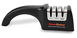 Chef’sChoice 4633 AngleSelect Diamond Hone Professional Manual Knife Sharpener for Straight and Serrated Knives with Precise Angle Control Compact Footprint Made in USA, 3-Stage, Black