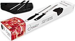 Ham Carving Knife with Honing Steel and Ham Cover | Professional Set for Slicing Serrano, Ibérico Ham & Italian Prosciutto