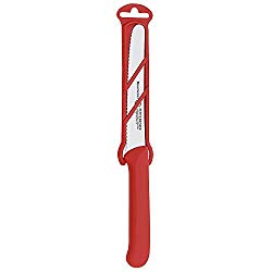 Messermeister 4.5-Inch Serrated Tomato Knife with Matching Sheath, Red