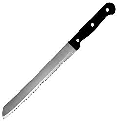 Professional Bread and Cake Knife, 12.75-Inch Serrated Slicer Edge Sharp Blade with Strong Black Handle