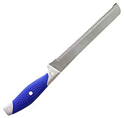 Professional Bread and Cake Knife, 8-inch Serrated Slicer Edge Sharp Blade with Strong Blue and Gray Handle – High Quality Stainless Steel Serrated Bread Knives